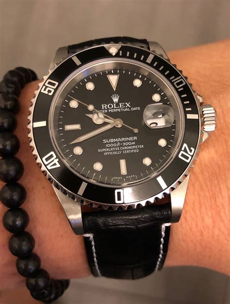 rolex watch for men black strap|Rolex watches with custom straps.